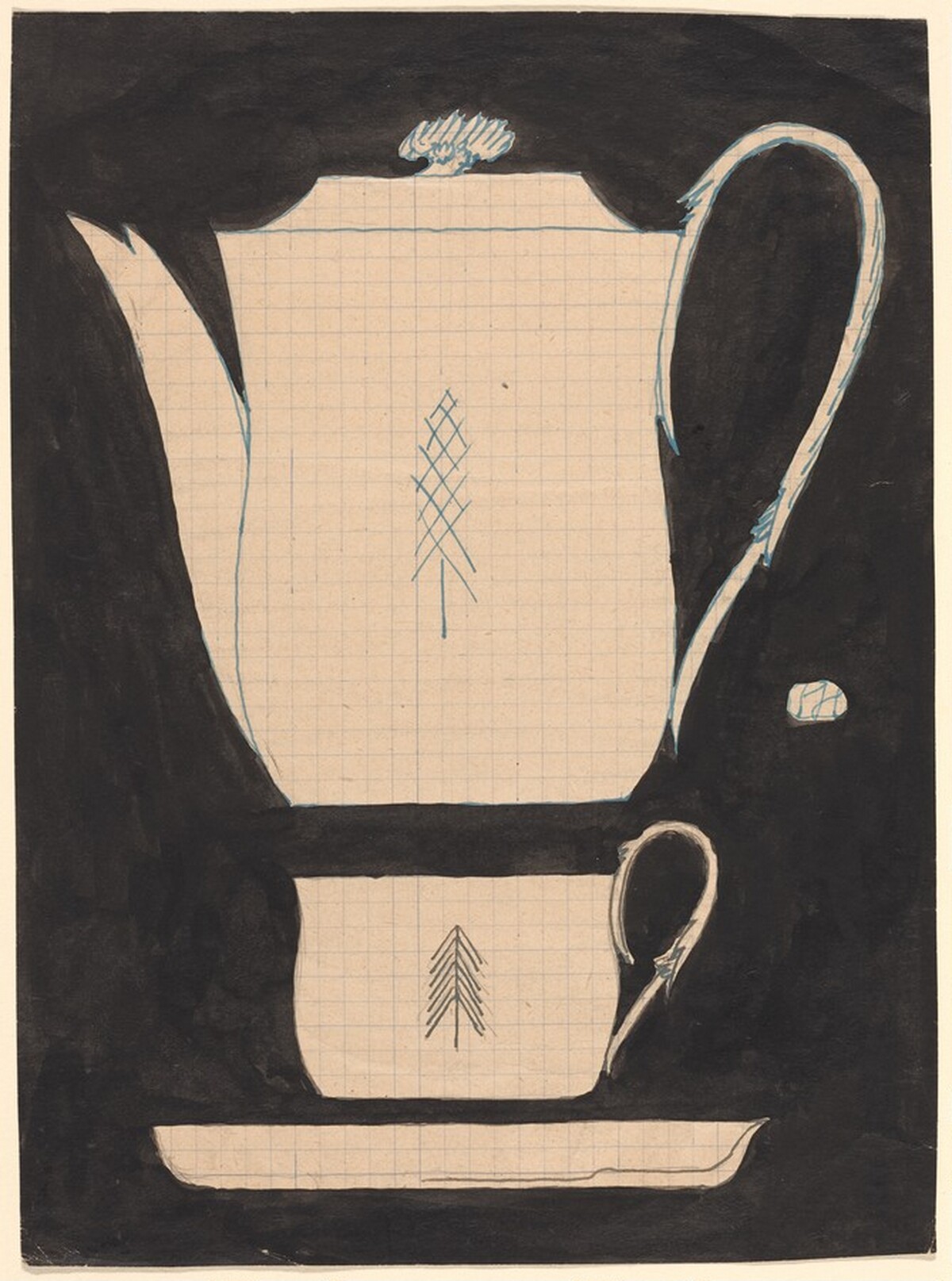 Teapot, Cup and Saucer by Josef Hoffmann