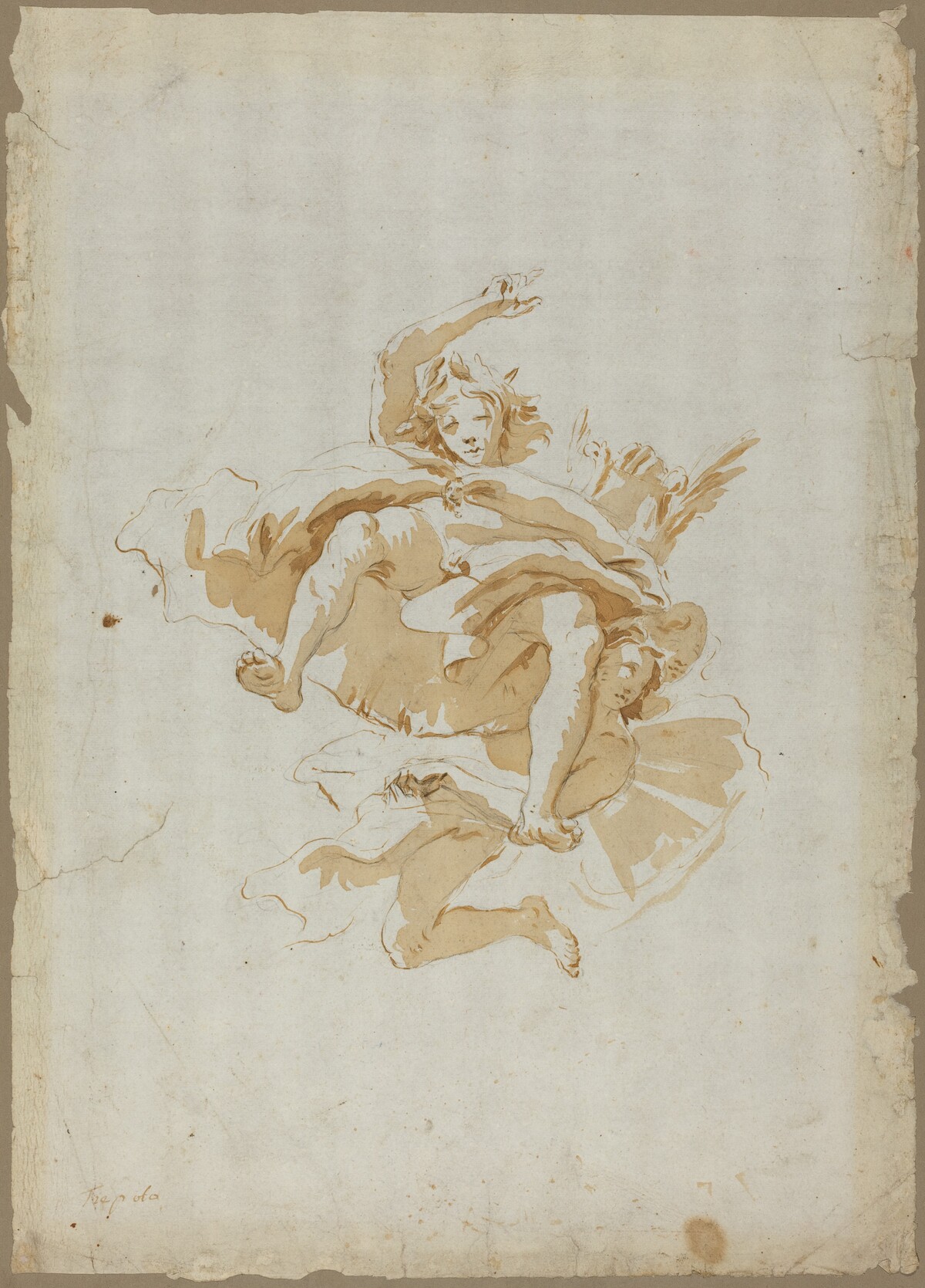 Drawing for a Ceiling Fresco by Follower of Giovanni Battista Tiepolo