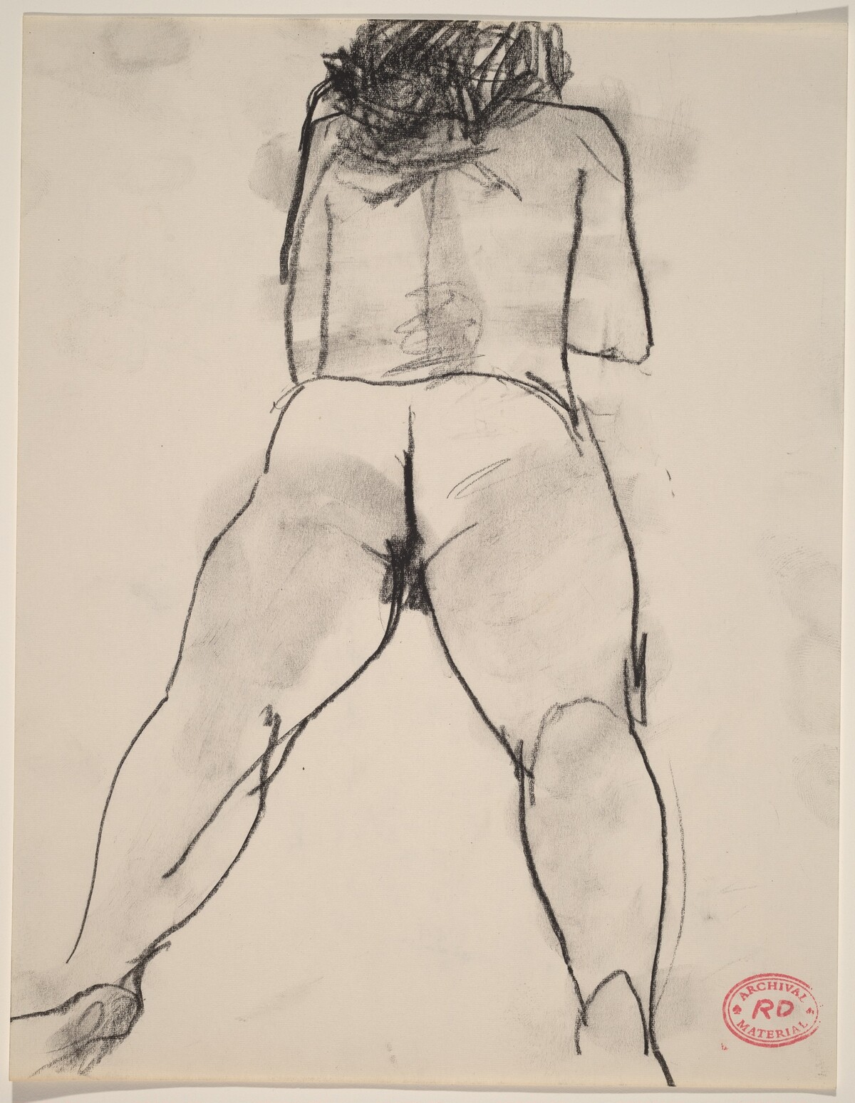 Untitled [nude resting on floor seen from above and behind] by Richard Diebenkorn