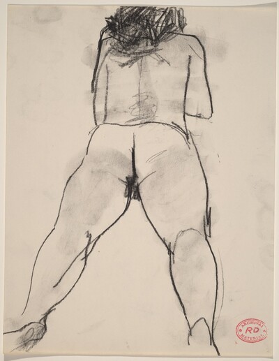 Untitled [nude resting on floor seen from above and behind]