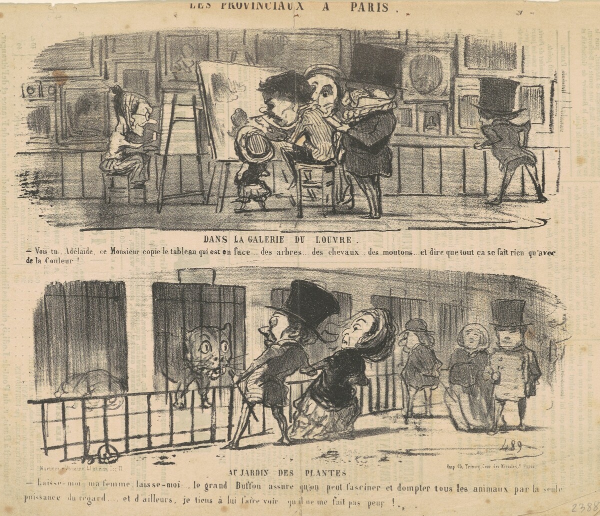 Dans la galerie du Louvre by Honoré Daumier