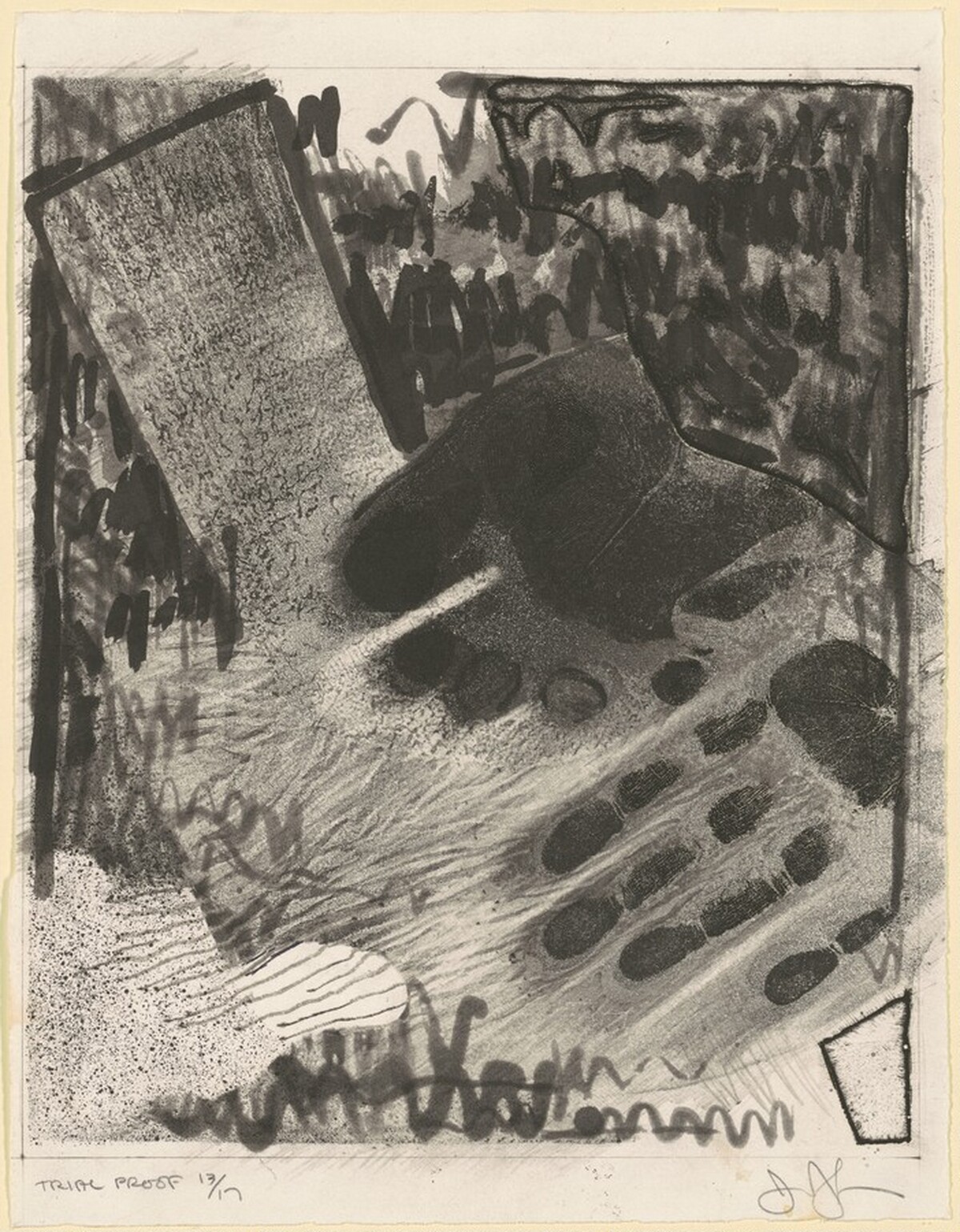 HandFootSockFloor [trial proof 13] by Jasper Johns