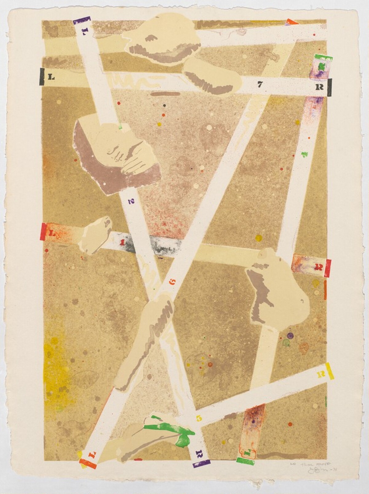 Four Panels from Untitled 1972 [D panel, trial proof 21] by Jasper Johns