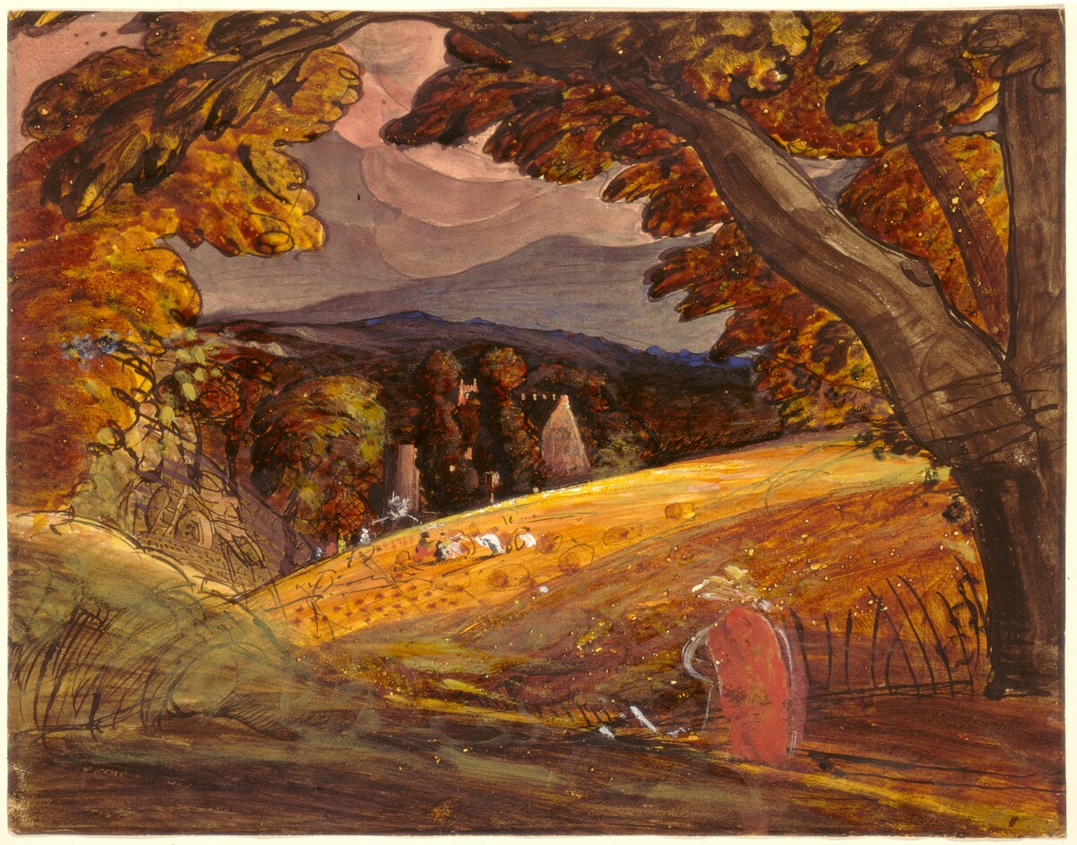 Harvesters by Firelight by Samuel Palmer