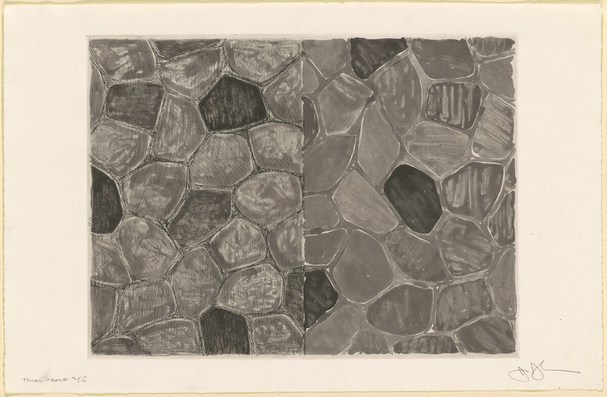 Flagstones and Flagstones [trial proof 2] by Jasper Johns