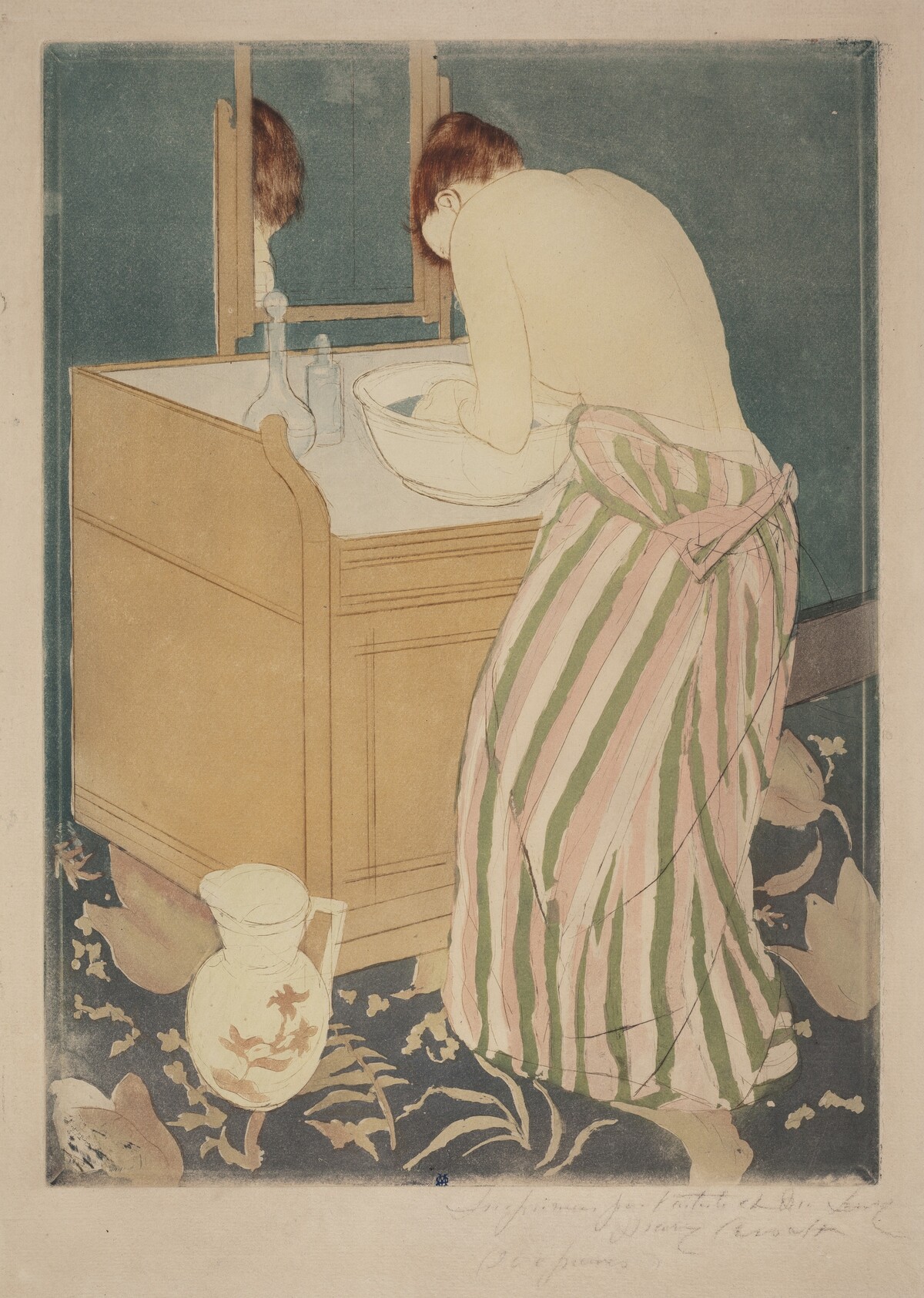 Woman Bathing by Mary Cassatt