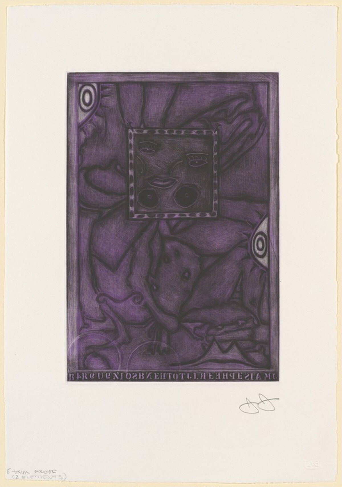 Untitled (Purple Mezzotint) [trial proof E] by Jasper Johns