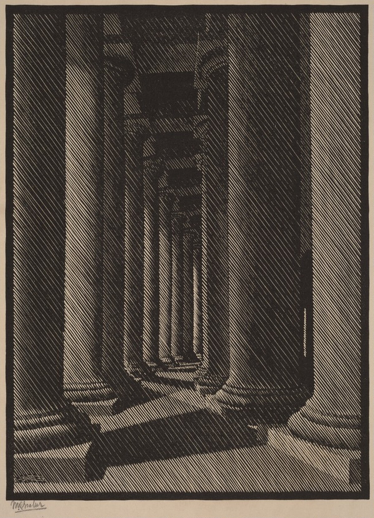 Colonnade of St. Peter's by M.C. Escher