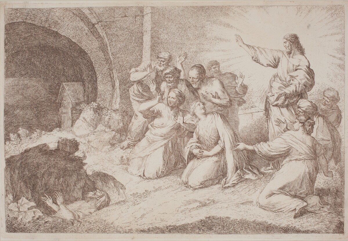 The Raising of Lazarus by Gaetano Zompini, after Giovanni Benedetto Castiglione