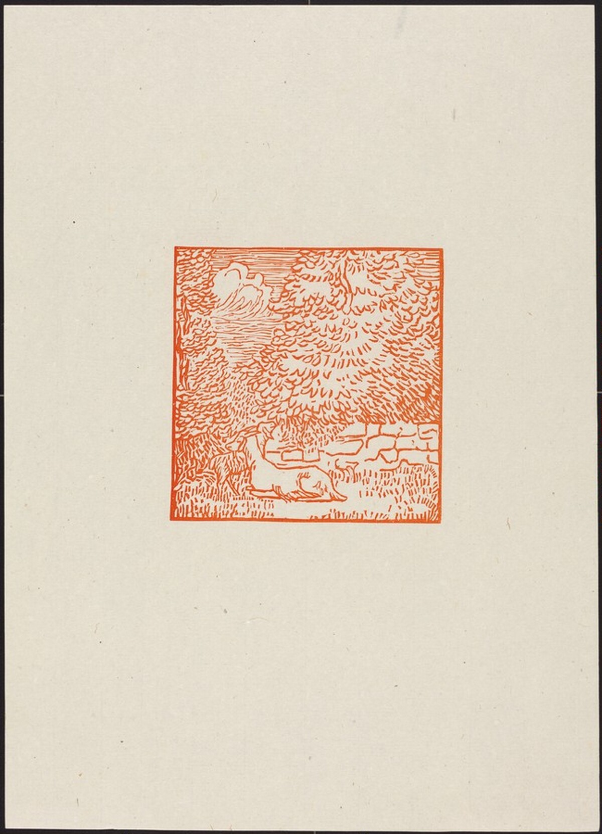 Fifth Eclogue: Mopsus' Kids at Pasture (En-tete) by Aristide Maillol