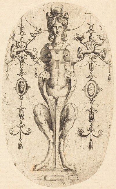 Sphinx Wearing a Crescent on Her Head