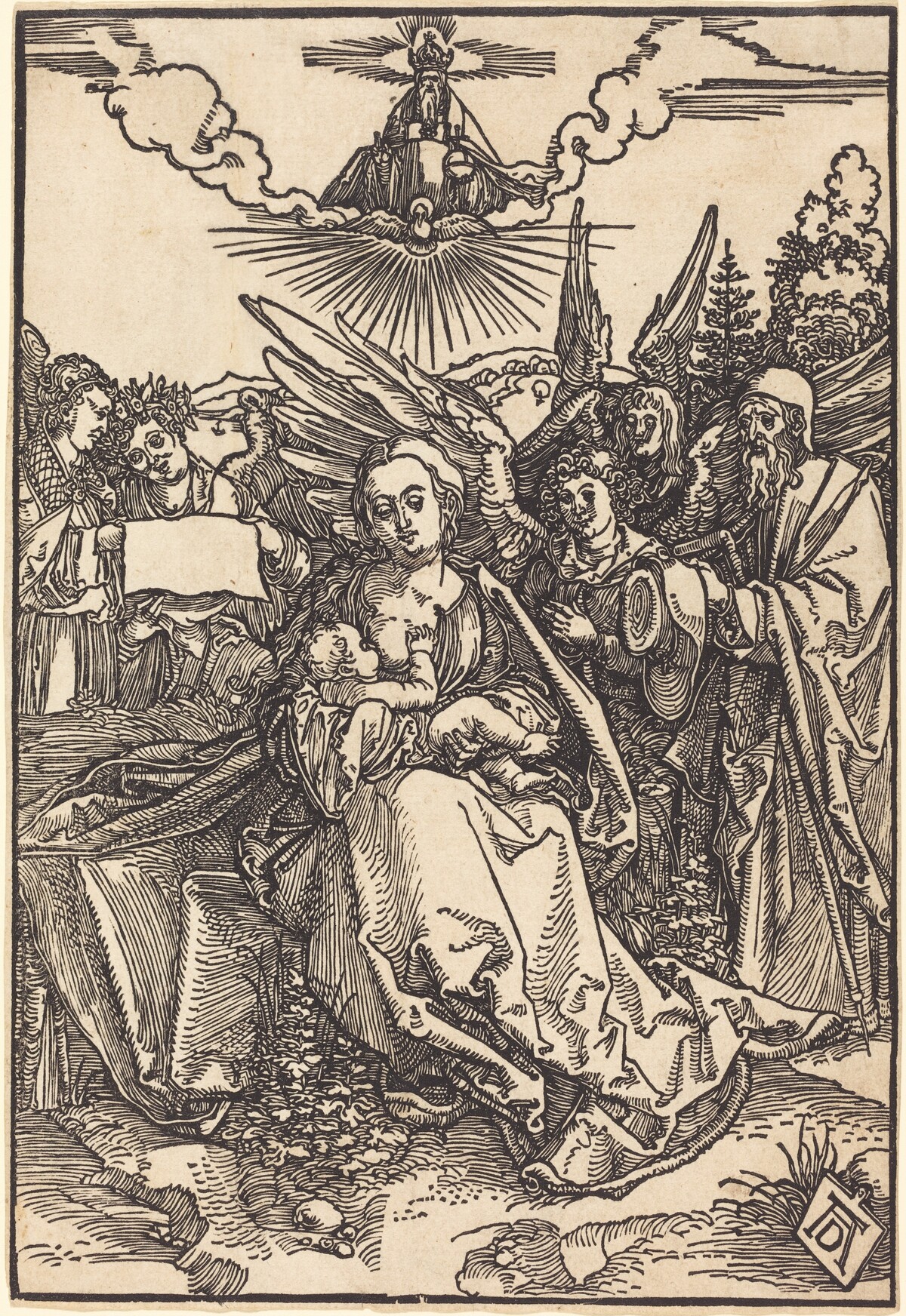The Holy Family with Five Angels by Albrecht Dürer