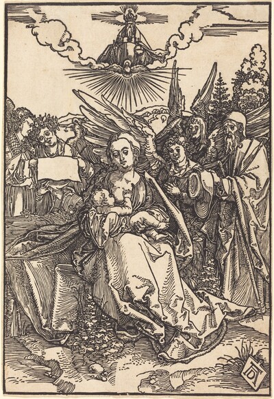 The Holy Family with Five Angels