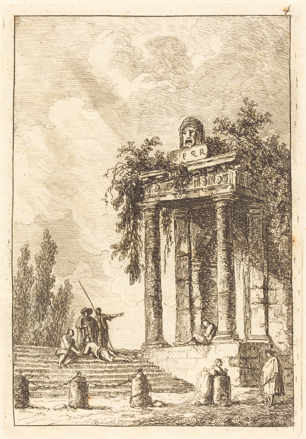 Steps to the Four Landmarks by Hubert Robert