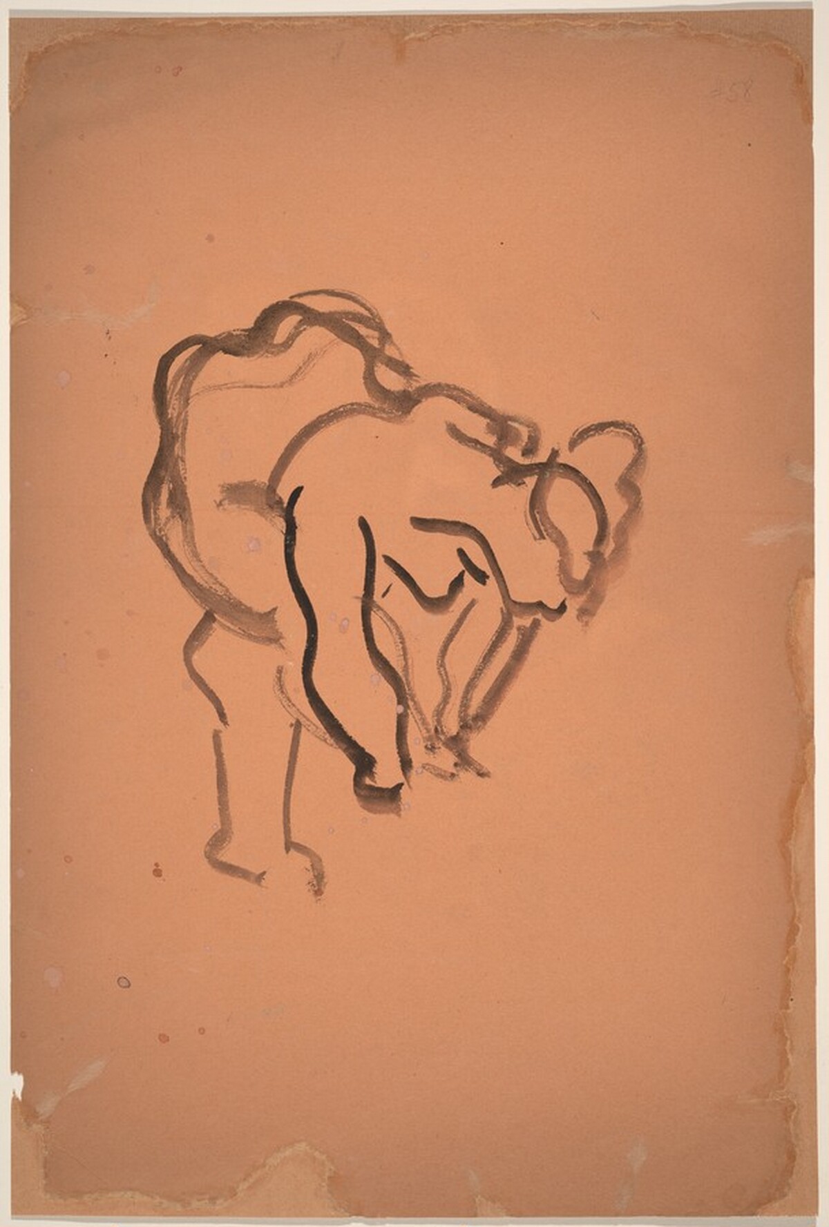 Woman Tying Her Shoelace [verso] by Mark Rothko