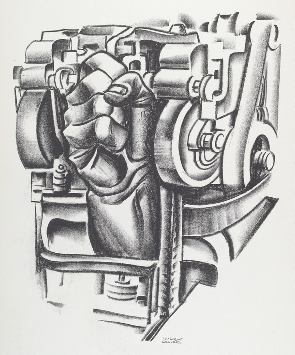 Machinery and Large Scale Industry by Hugo Gellert