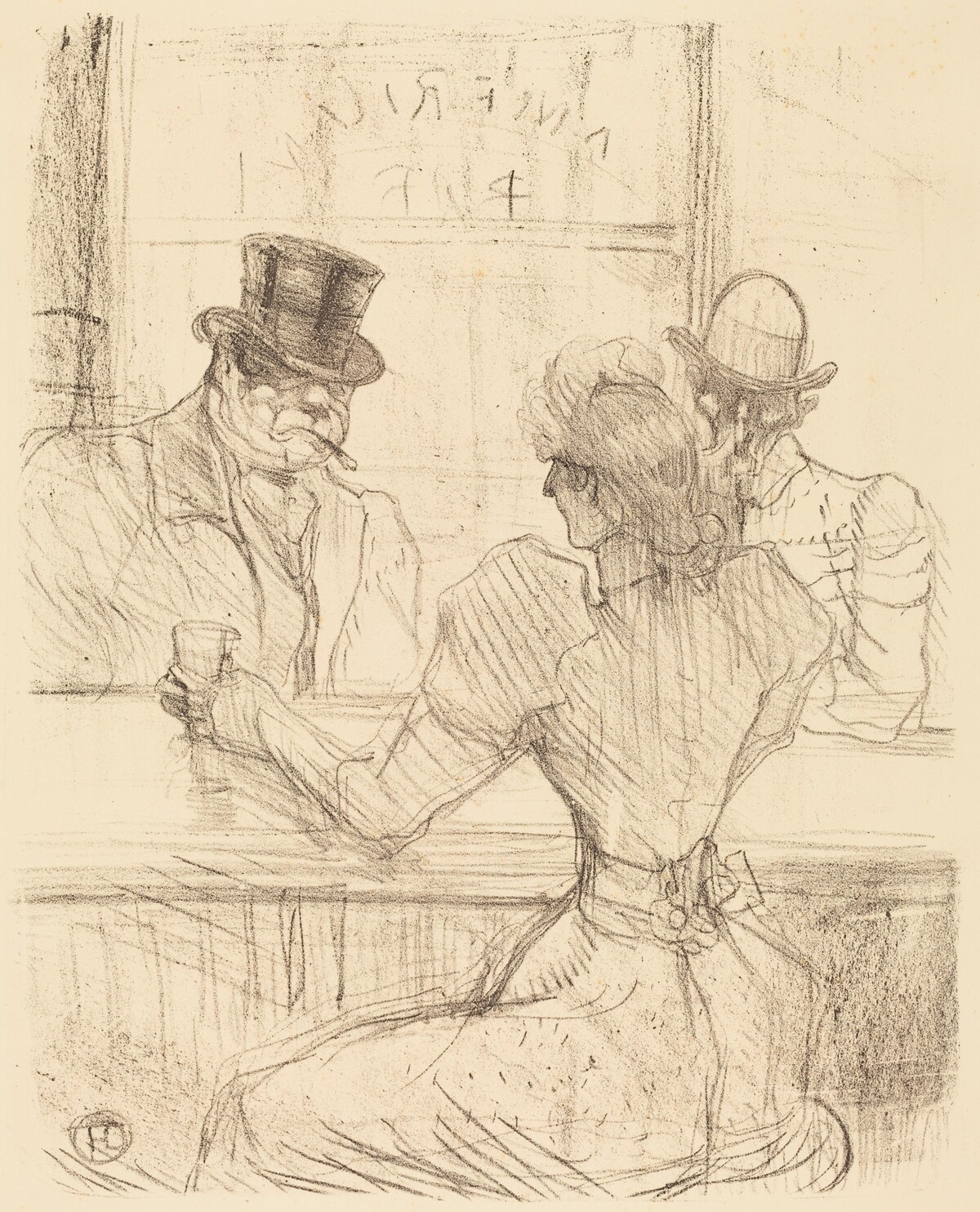 At the Picton Bar, rue Scribe (Au bar Picton, rue Scribe) by Henri de Toulouse-Lautrec