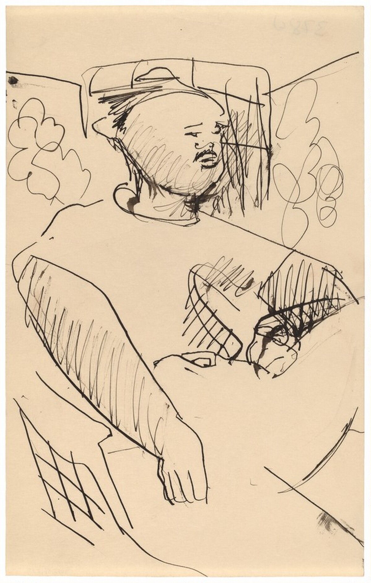Man with Mustache Seated, Window and Walls Behind by Mark Rothko
