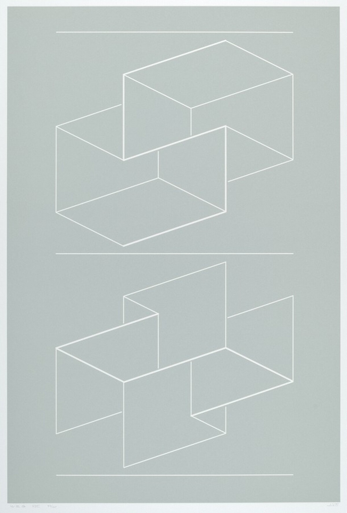 WEG VIII from White Embossings on Gray by Josef Albers