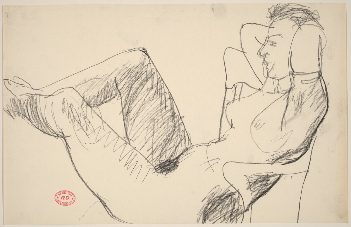 Untitled [nude leaning back in chair with her feet up] by Richard Diebenkorn