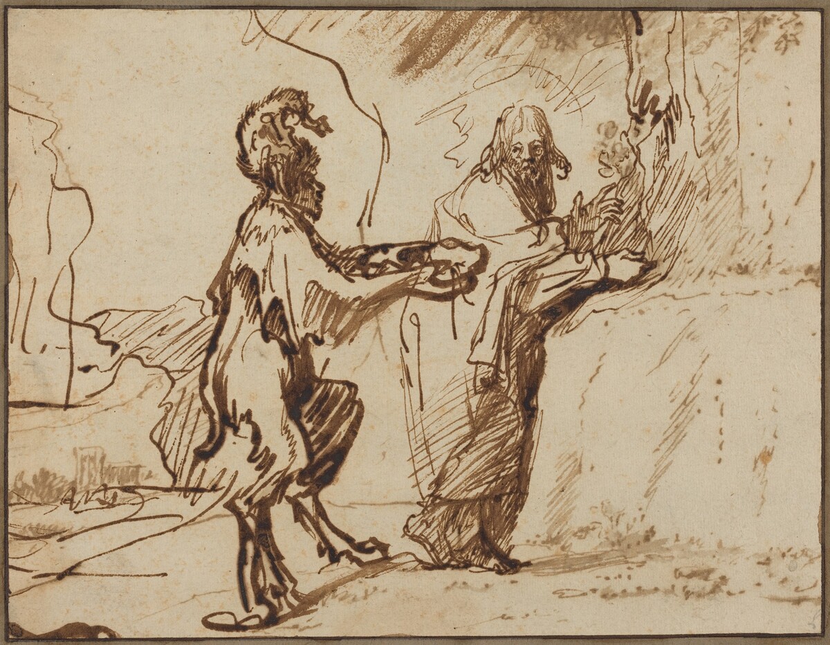 Temptation of Christ by attributed to Govaert Flinck
