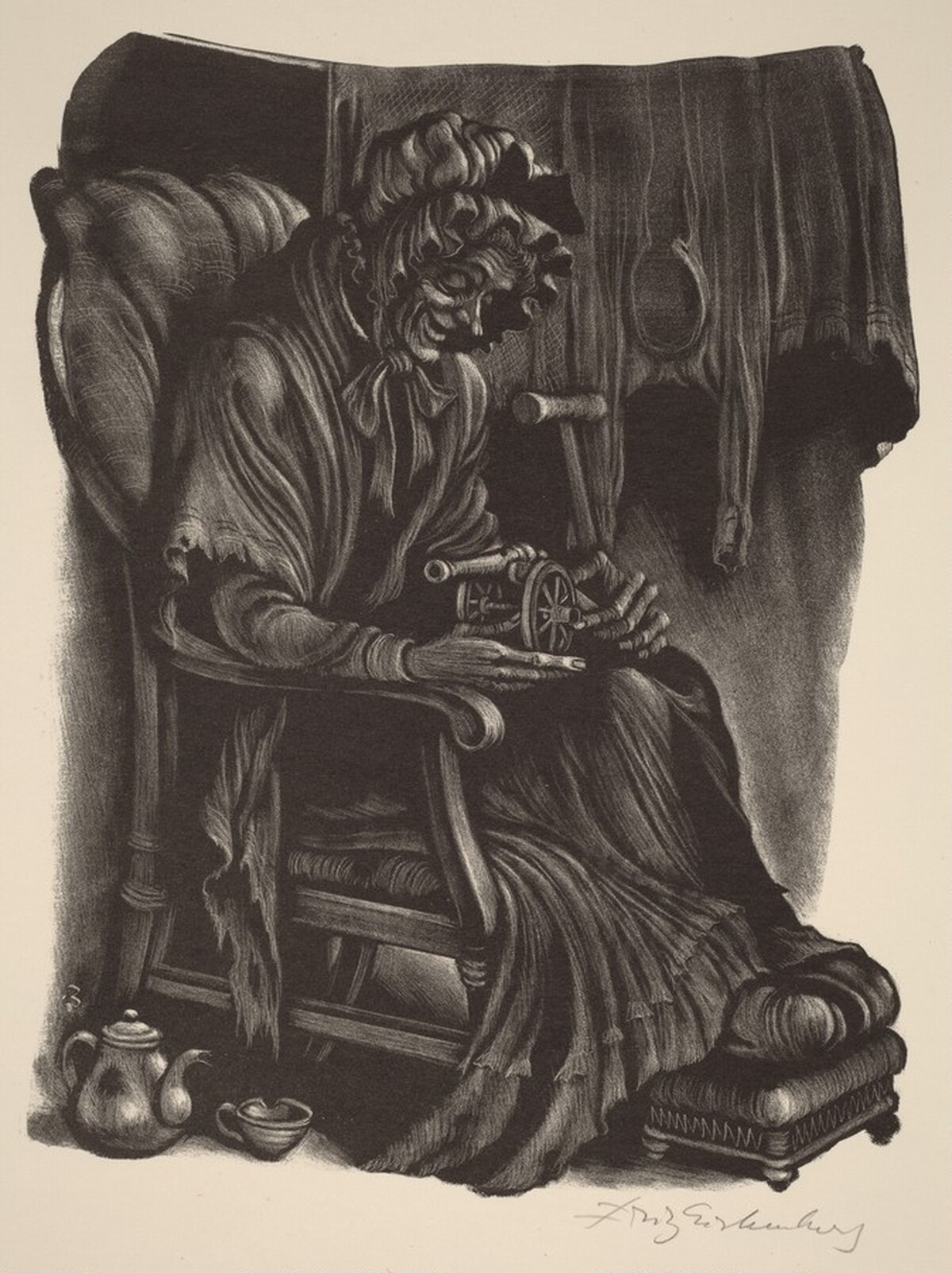 The Little Bronze Cannon (Book X: The Boys, facing p.428) by Fritz Eichenberg
