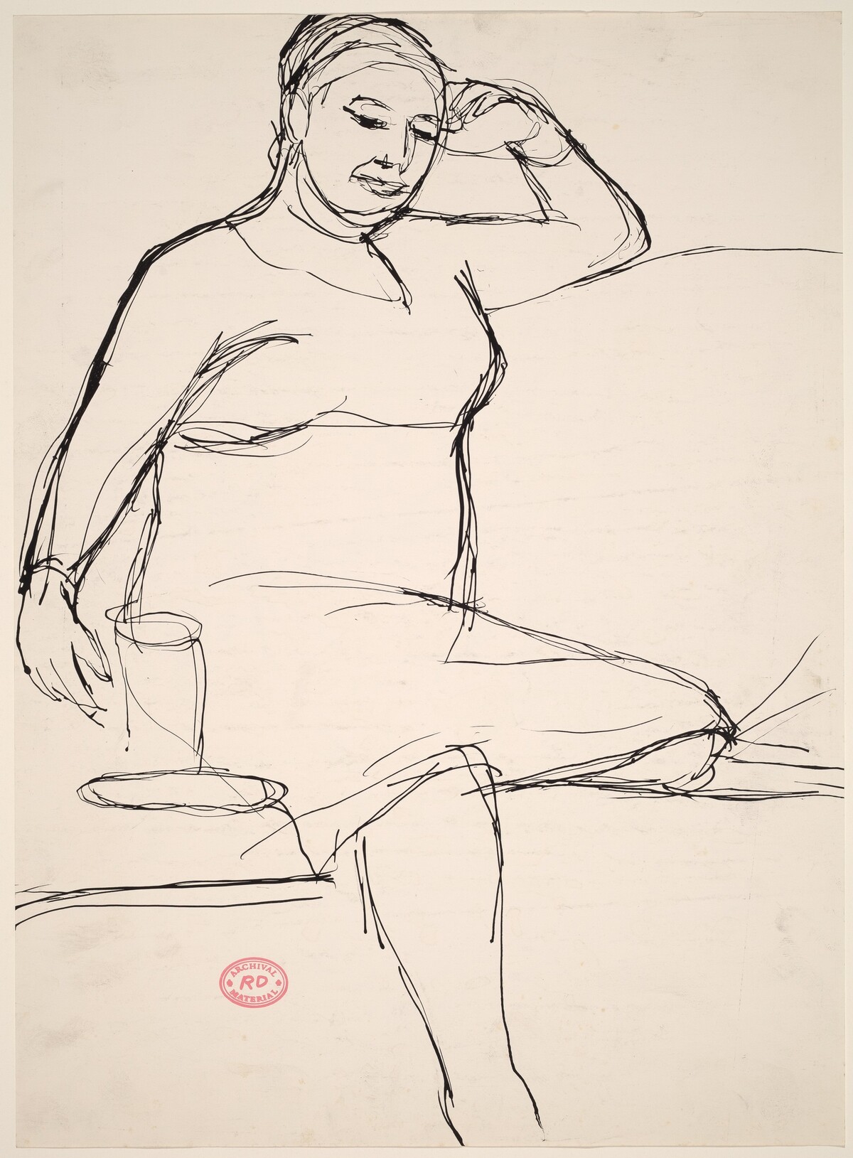 Untitled [woman seated on an arched-back sofa] by Richard Diebenkorn