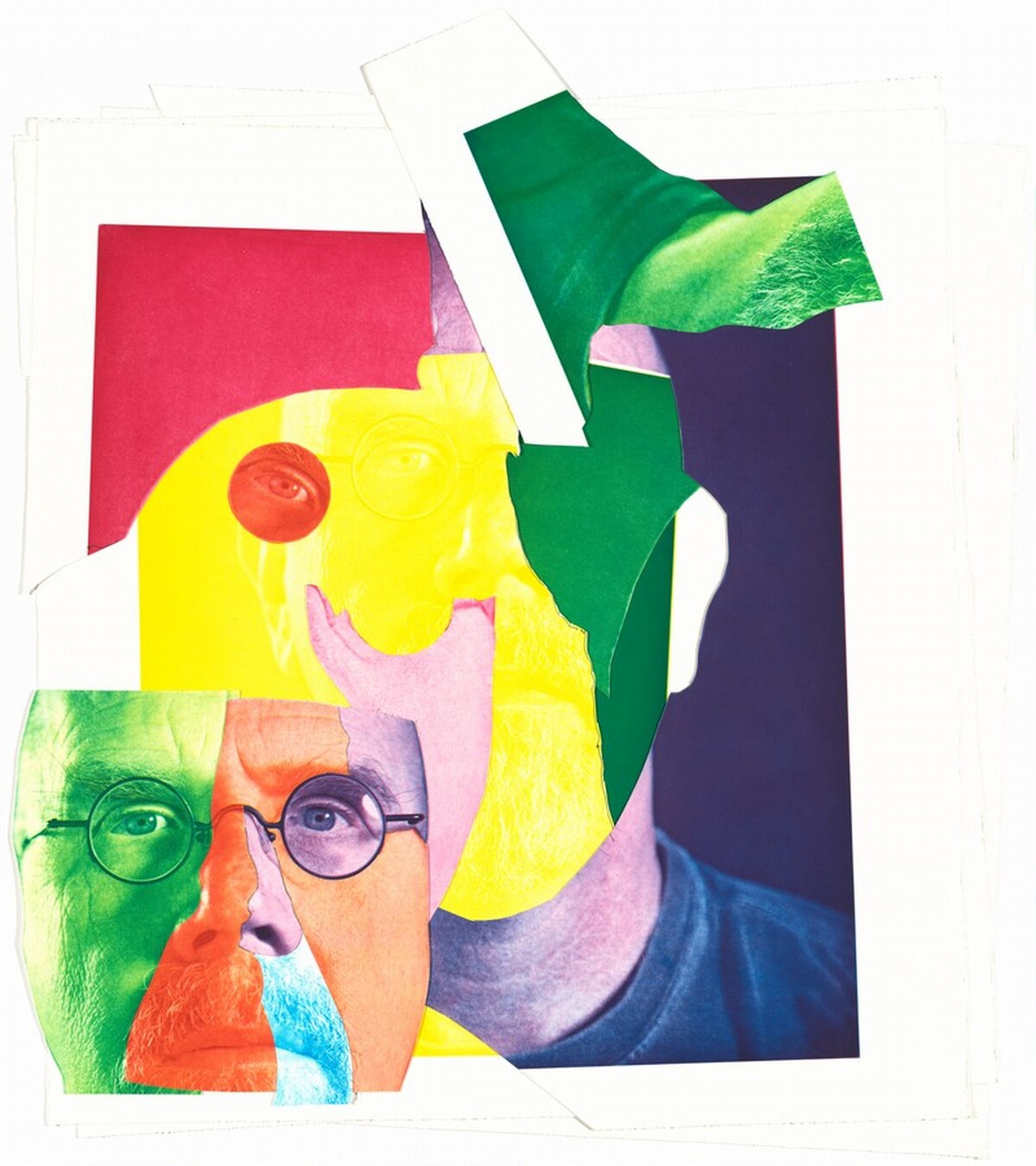 Self-Portrait (collage made from discarded cut-up proofs) by Chuck Close