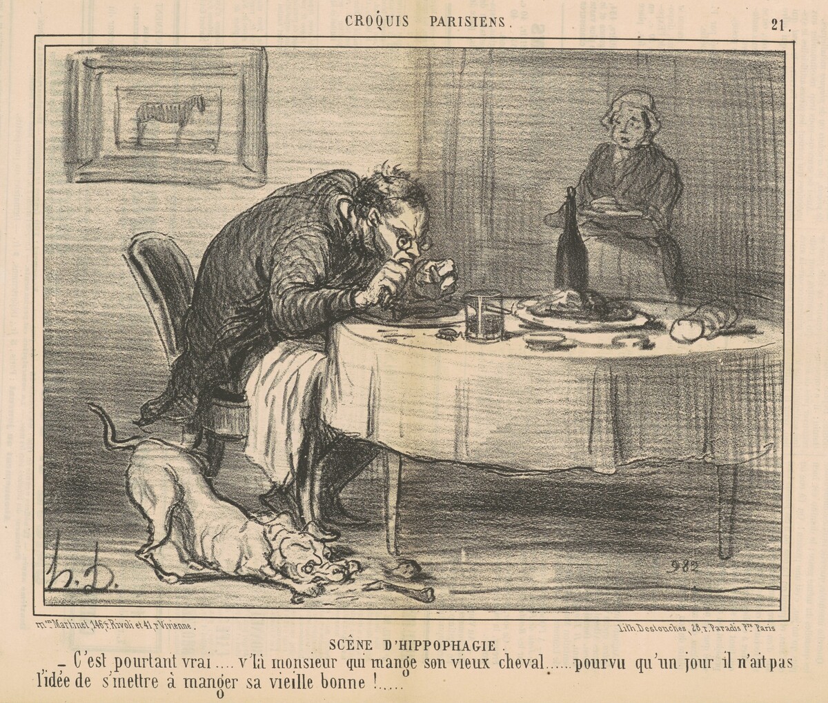 Scène d'Hippophagie by Honoré Daumier