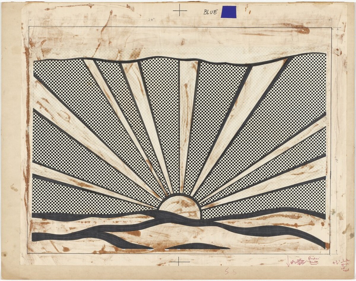 Sunrise: Separation Drawing for Blue by Roy Lichtenstein