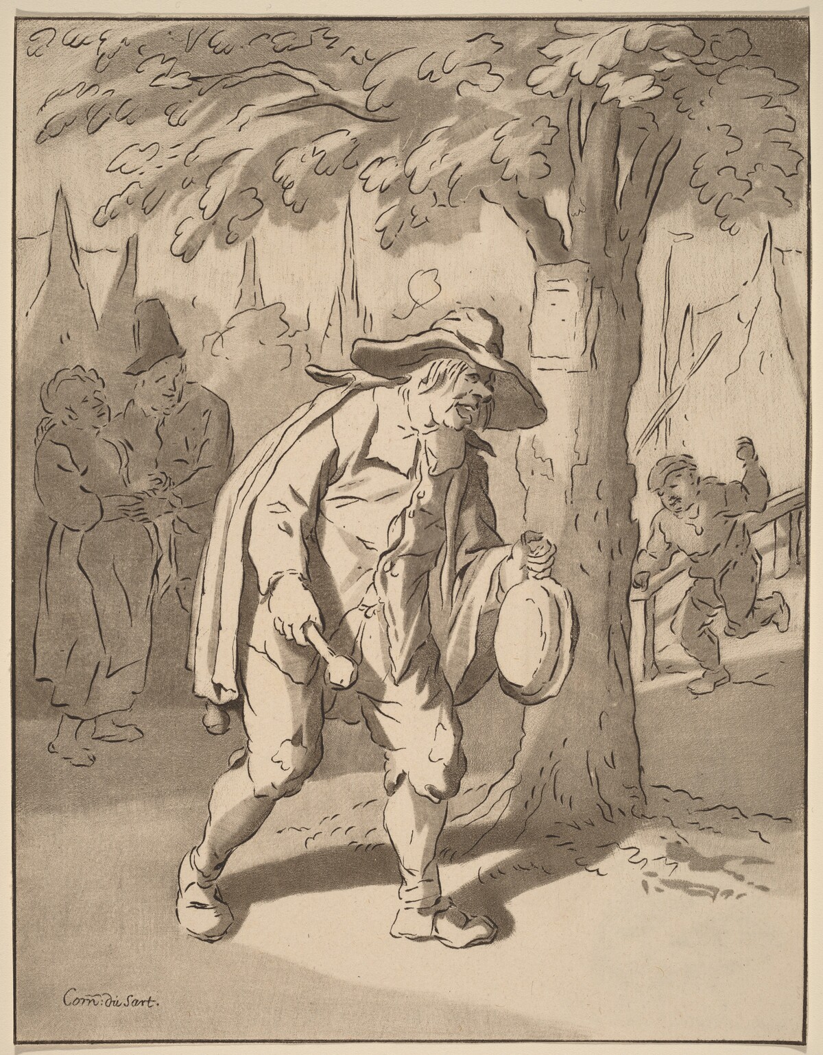 Town Crier by Cornelis Ploos van Amstel (editor) and Bernhard Schreuder (printmaker), after Cornelis Dusart