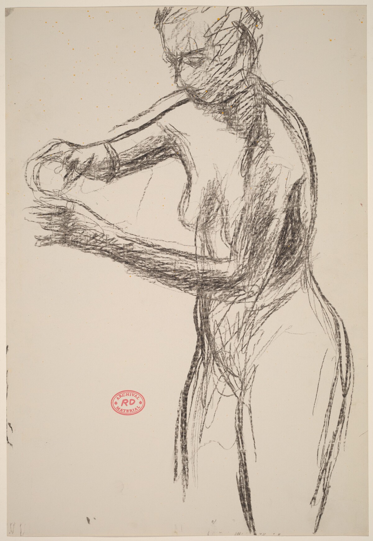 Untitled [standing female nude manipulating a small object] by Richard Diebenkorn