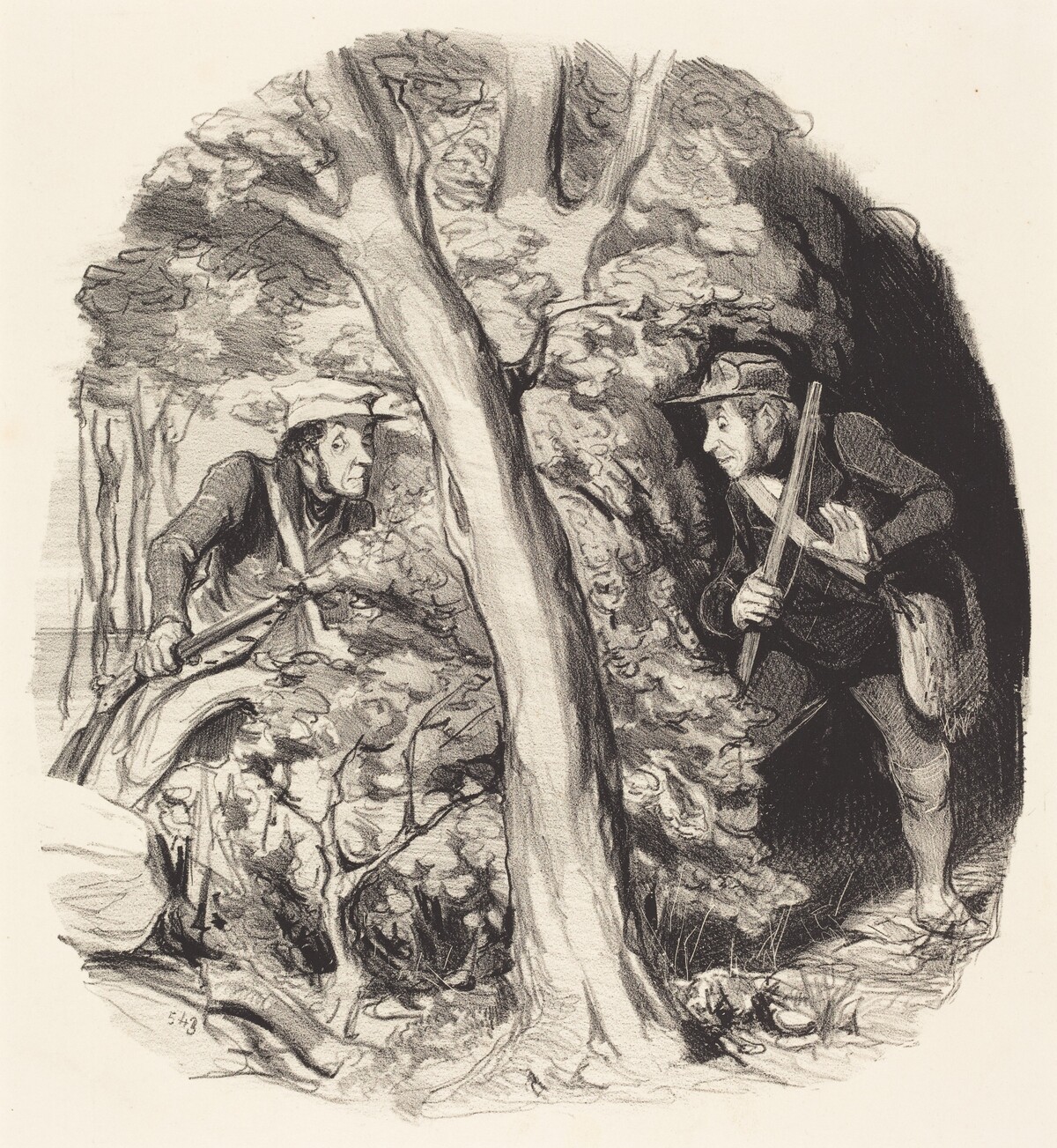 La Rencontre sous bois by Honoré Daumier