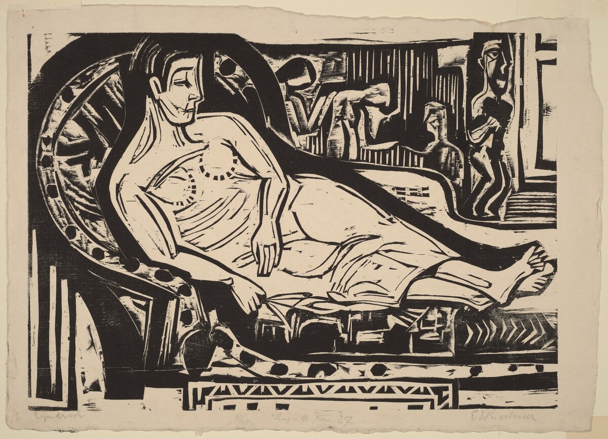 Woman Lying on a Sofa by Ernst Ludwig Kirchner