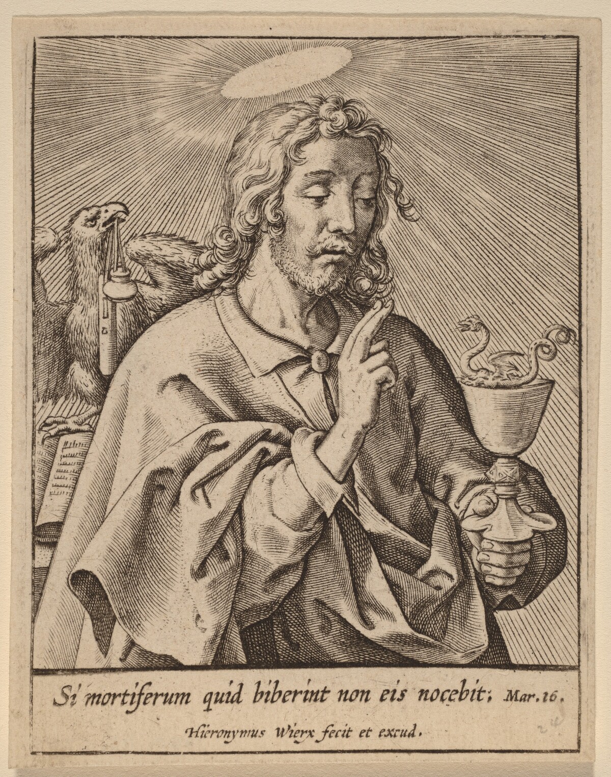 Si mortiferum quid biberint ... (Saint John the Evangelist) by Hieronymus Wierix