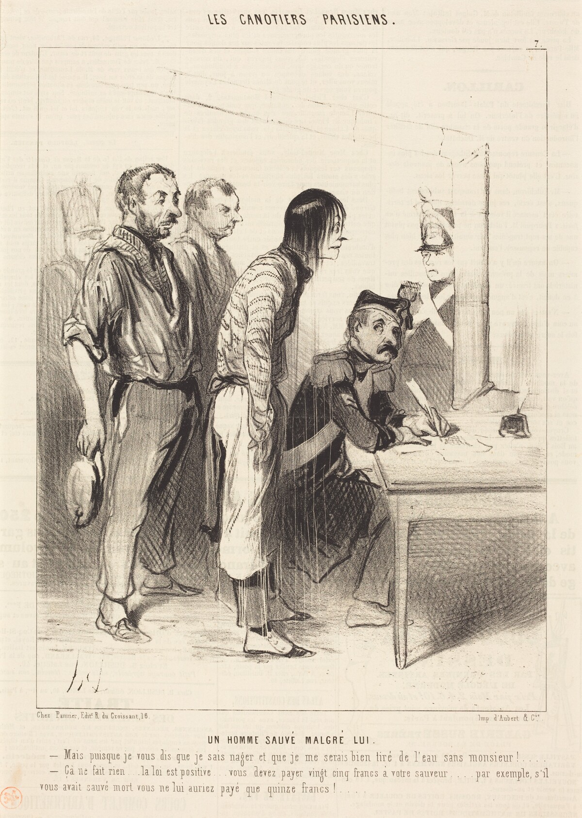 Un Homme sauvé malgré lui by Honoré Daumier