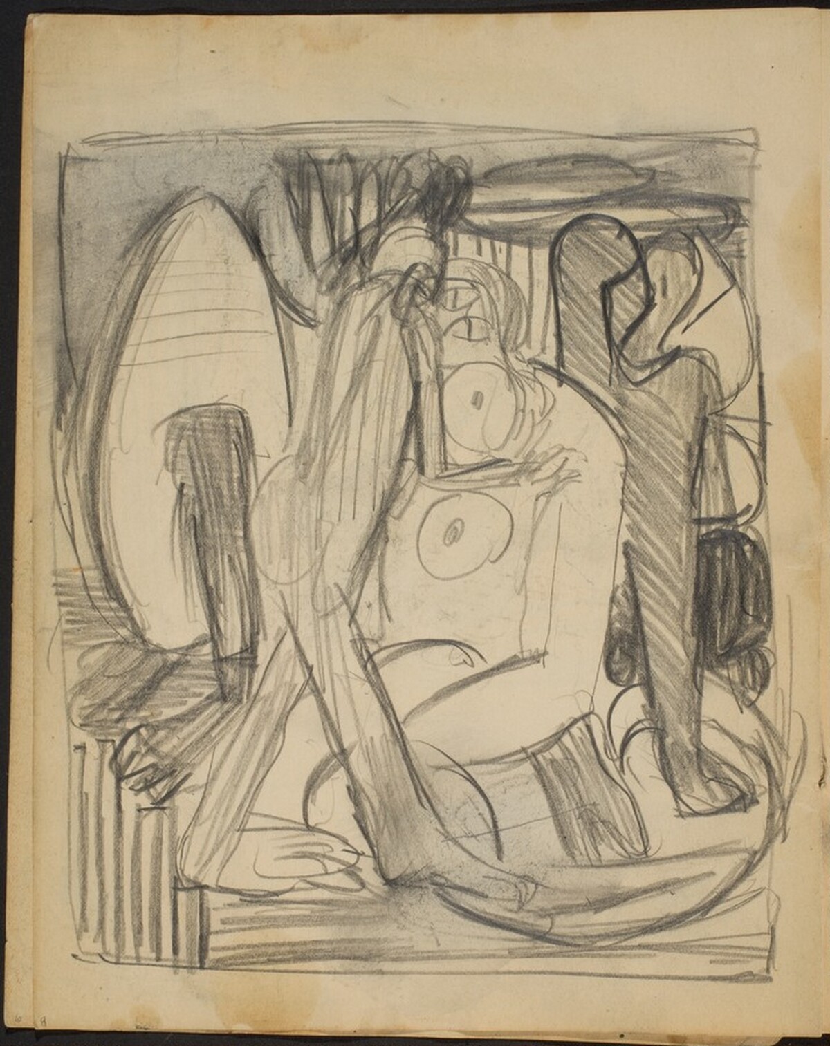 Skizze für Frühe Menschen (Sketch for Early Men) [p. 8] by Max Beckmann