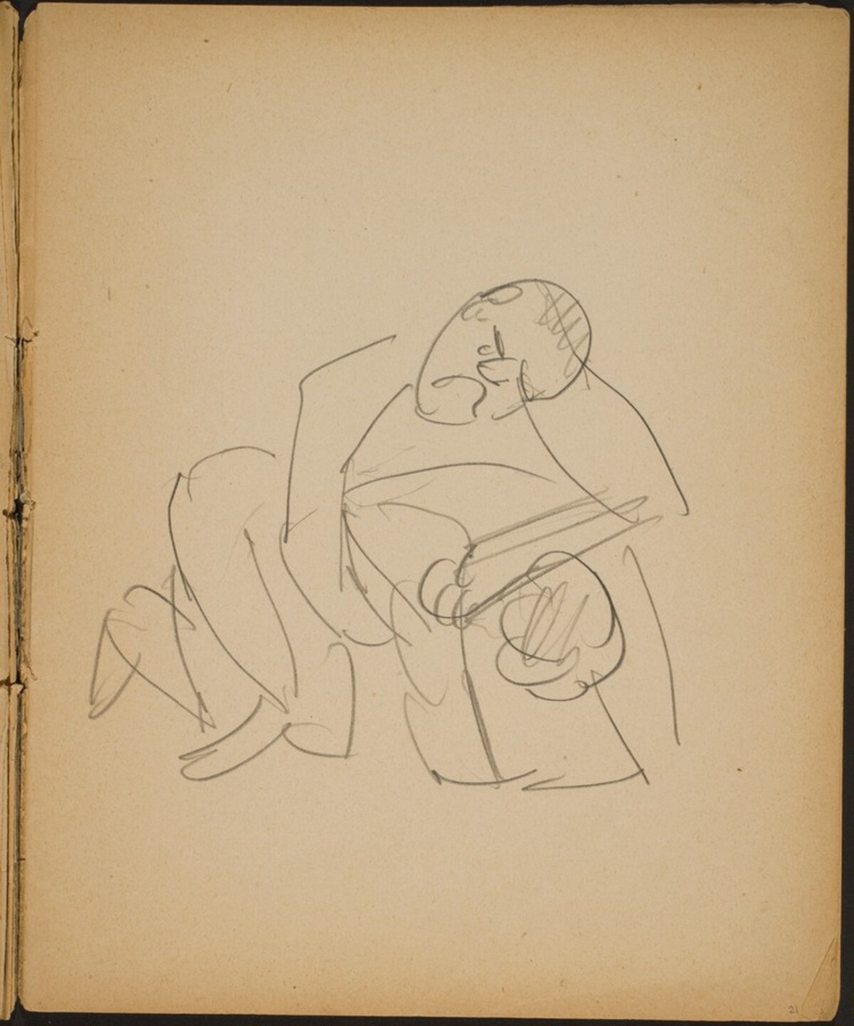 Zwei ineinander verschlungene Figuren (Two Wrestlers Locked) [p. 21] by Max Beckmann