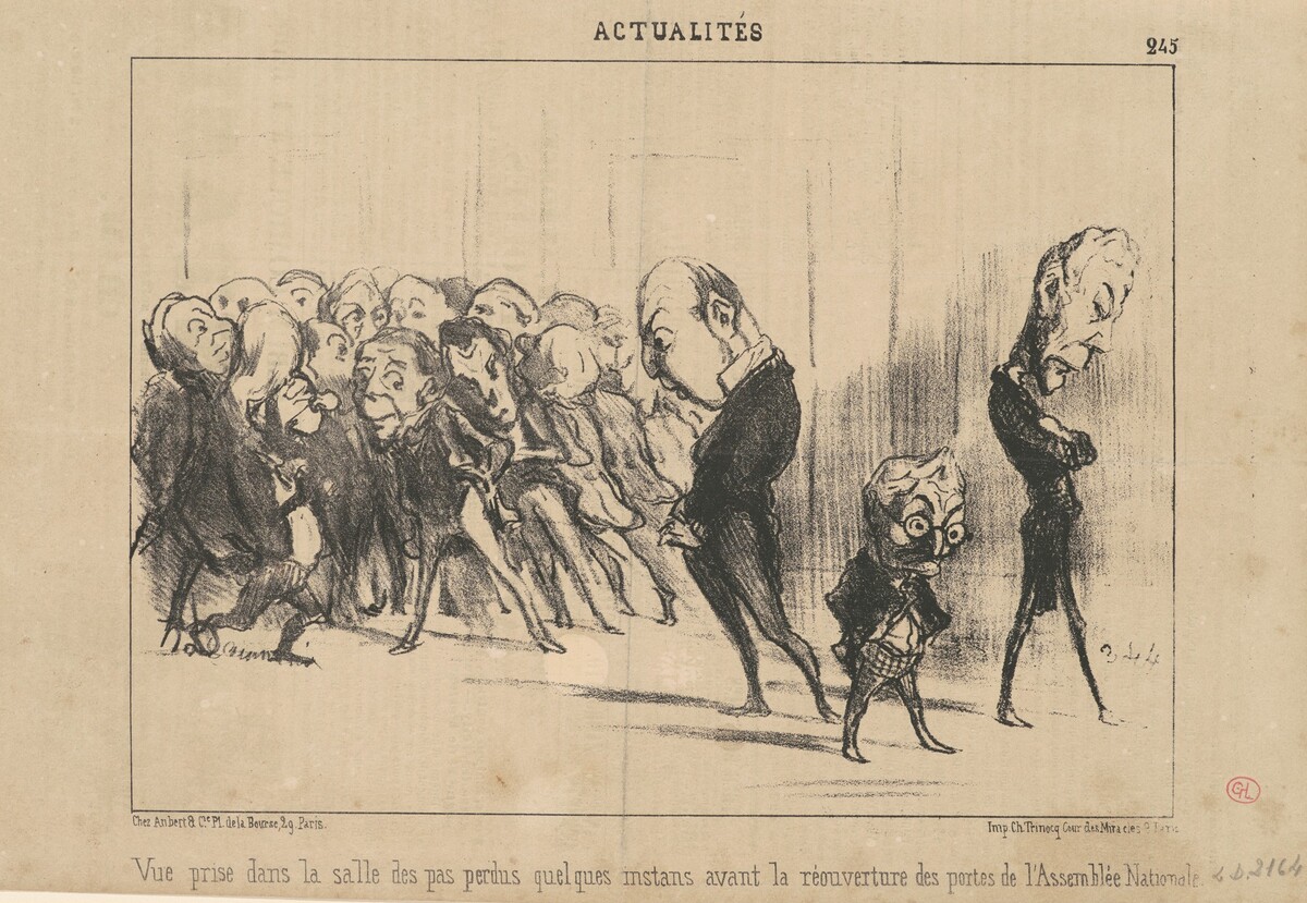 Vue prise dans la salle des pas perdus ... by Honoré Daumier
