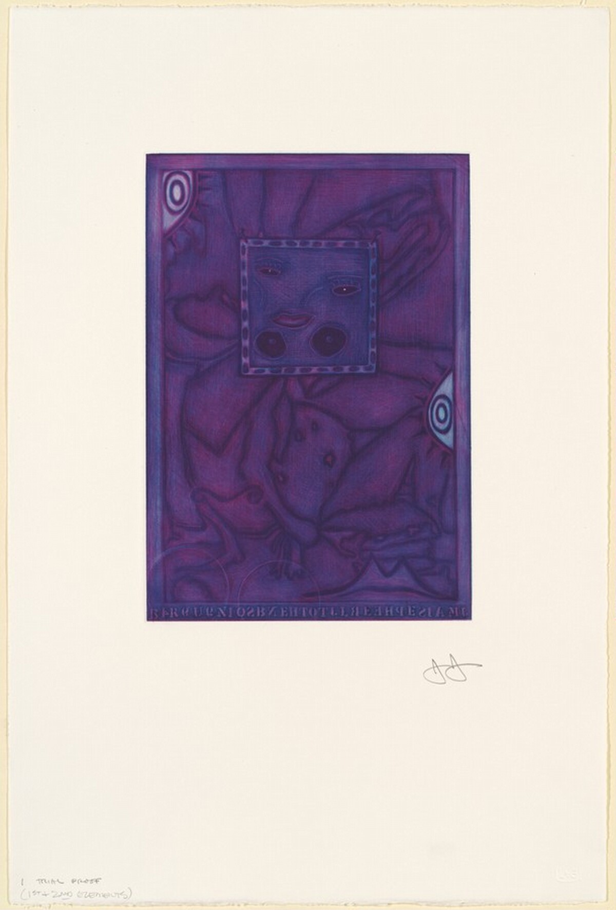 Untitled (Purple Mezzotint) [trial proof I] by Jasper Johns