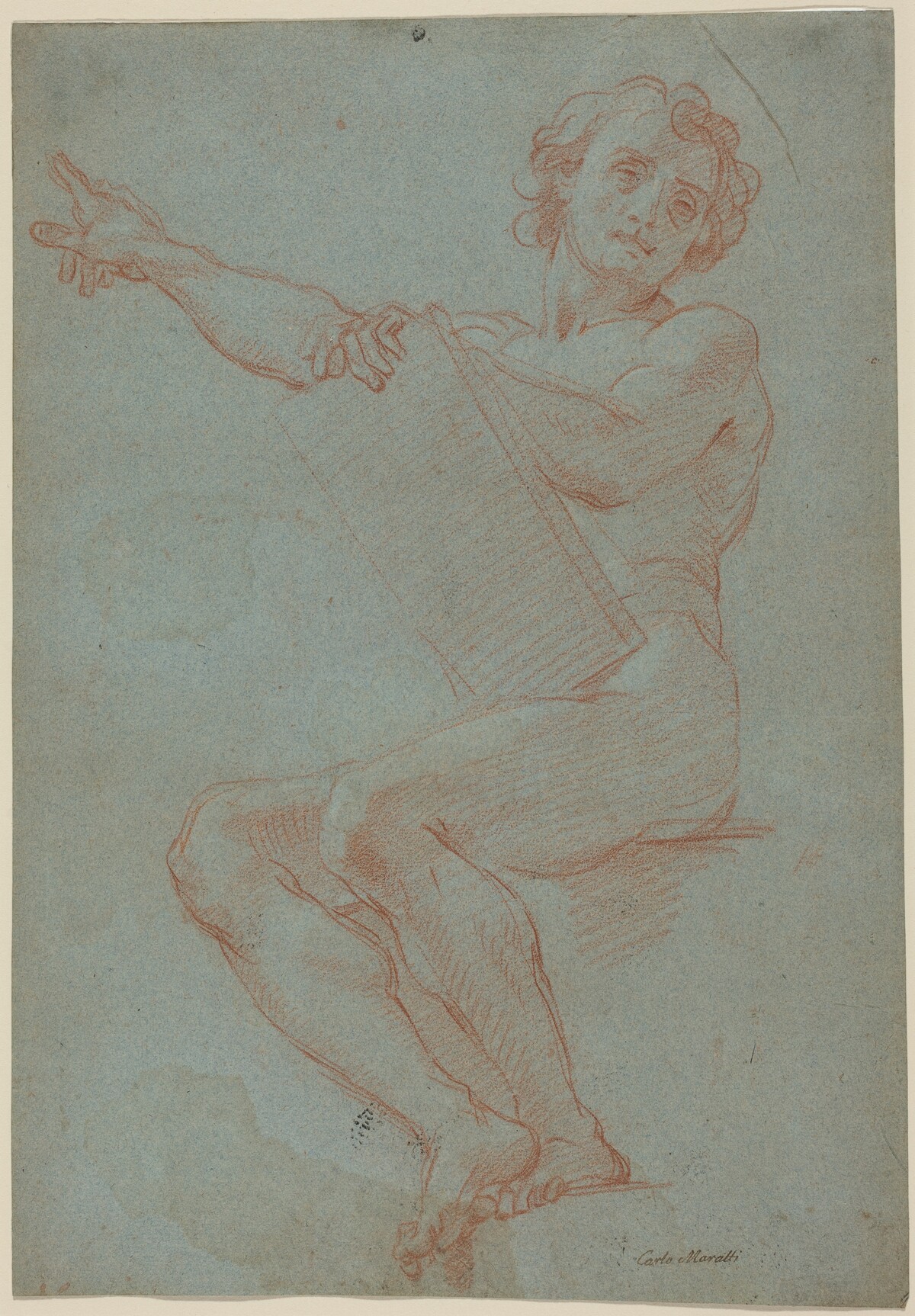 A Seated Man Holding a Tablet by Carlo Maratta
