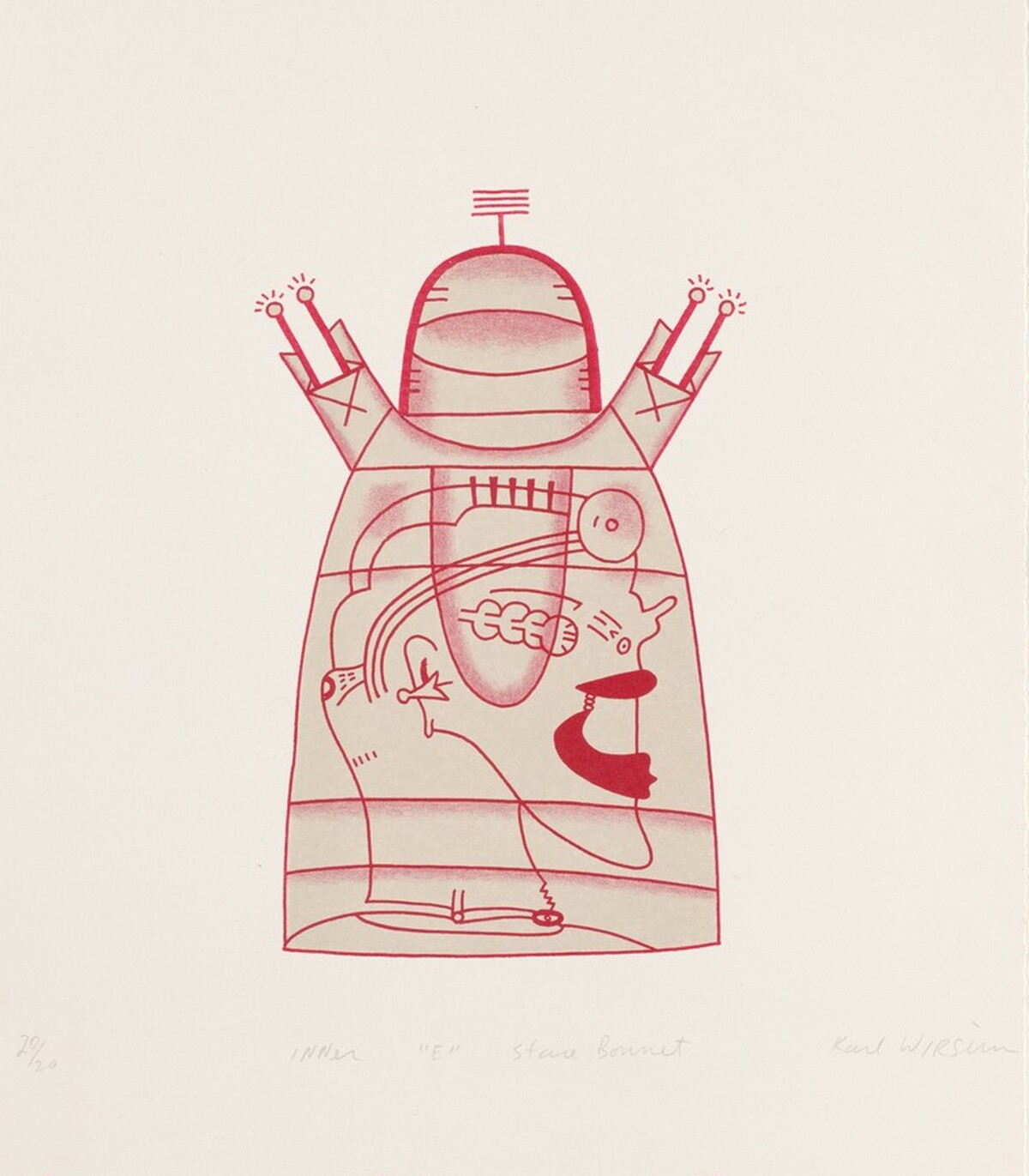 Inner 'E' Stare Bonnet by Karl Wirsum