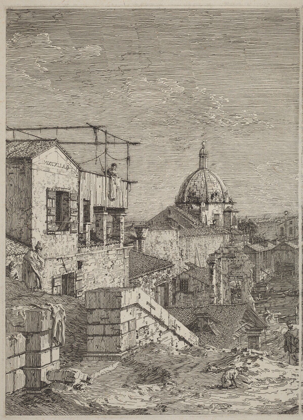 The House with the Inscription [left] by Canaletto
