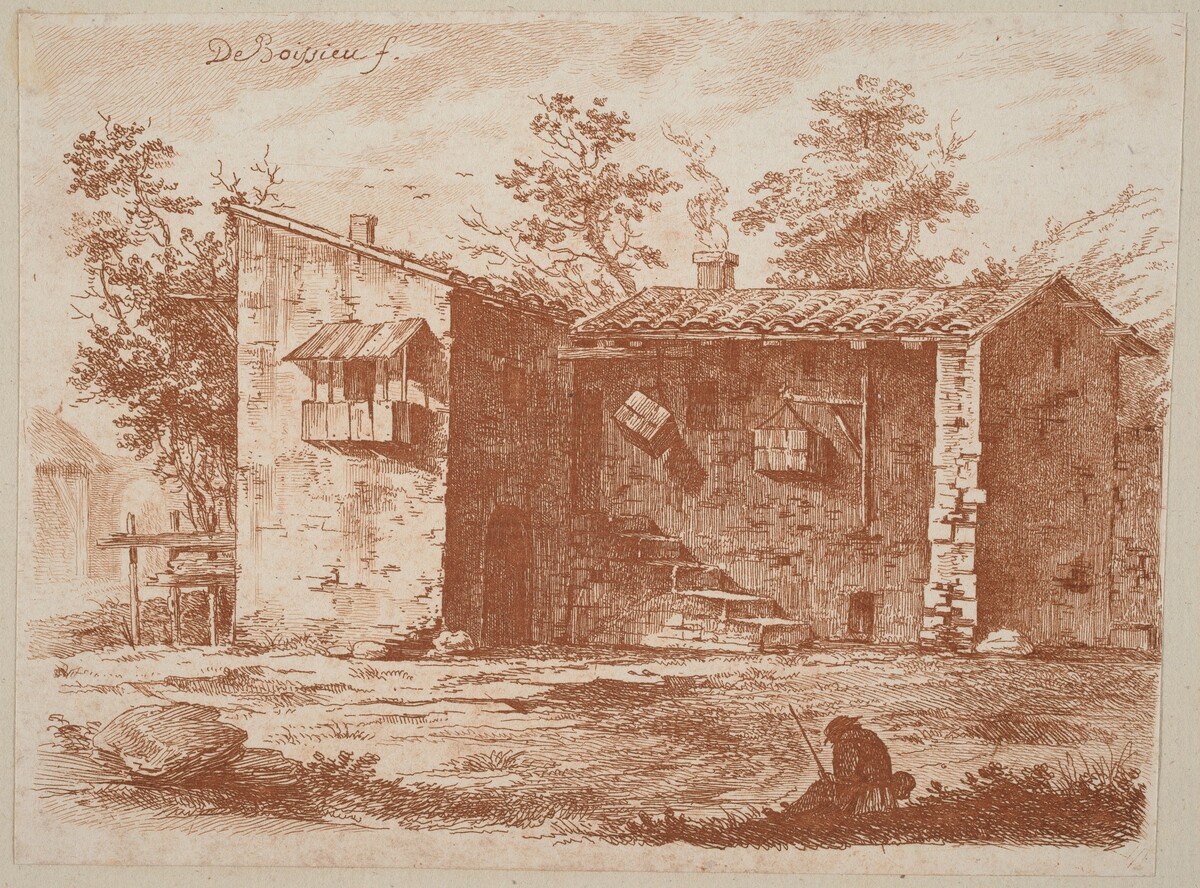 Two Houses with Tile Roofs by Jean-Jacques de Boissieu