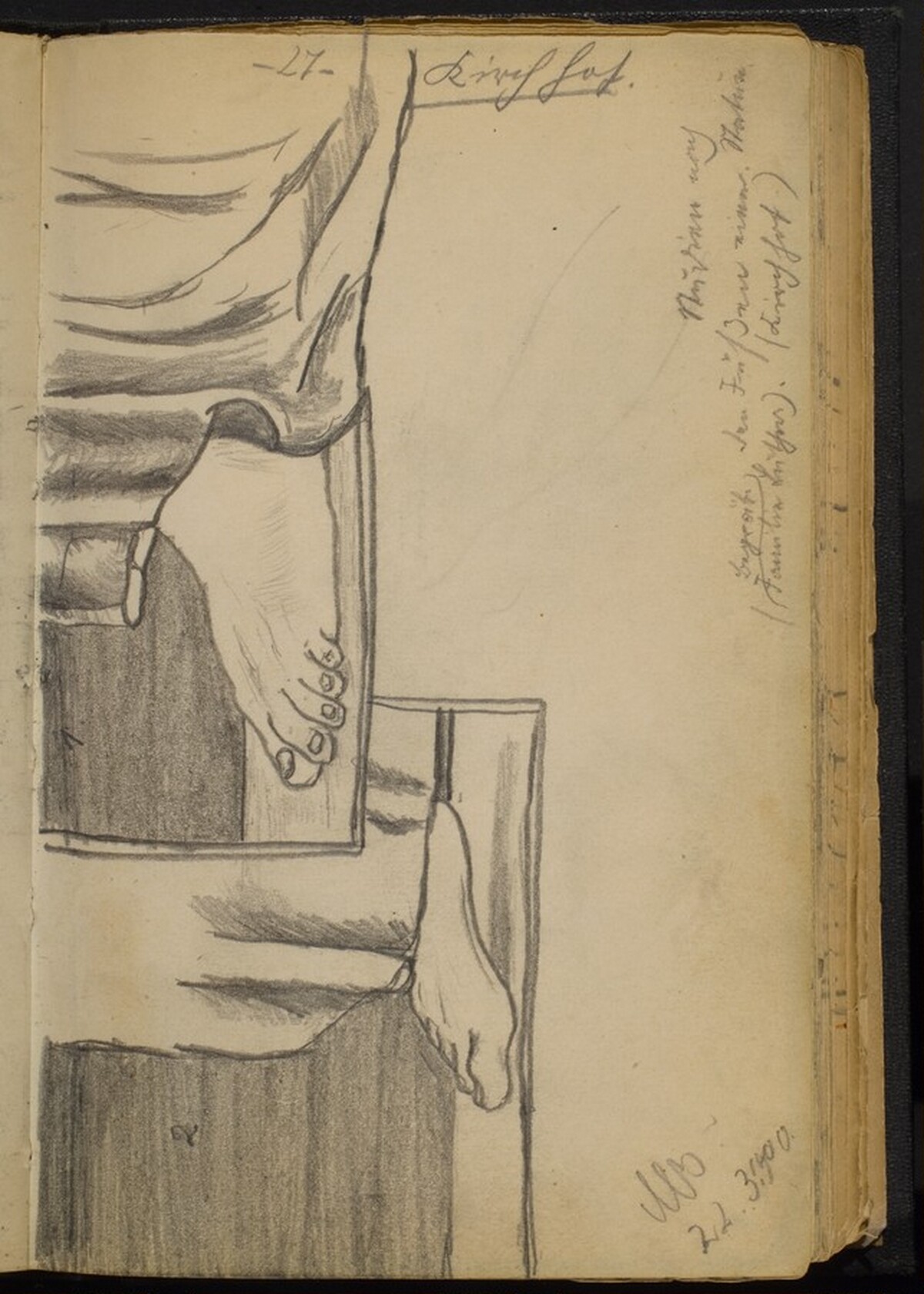 Two Studies of Feet with Drapery by Max Beckmann