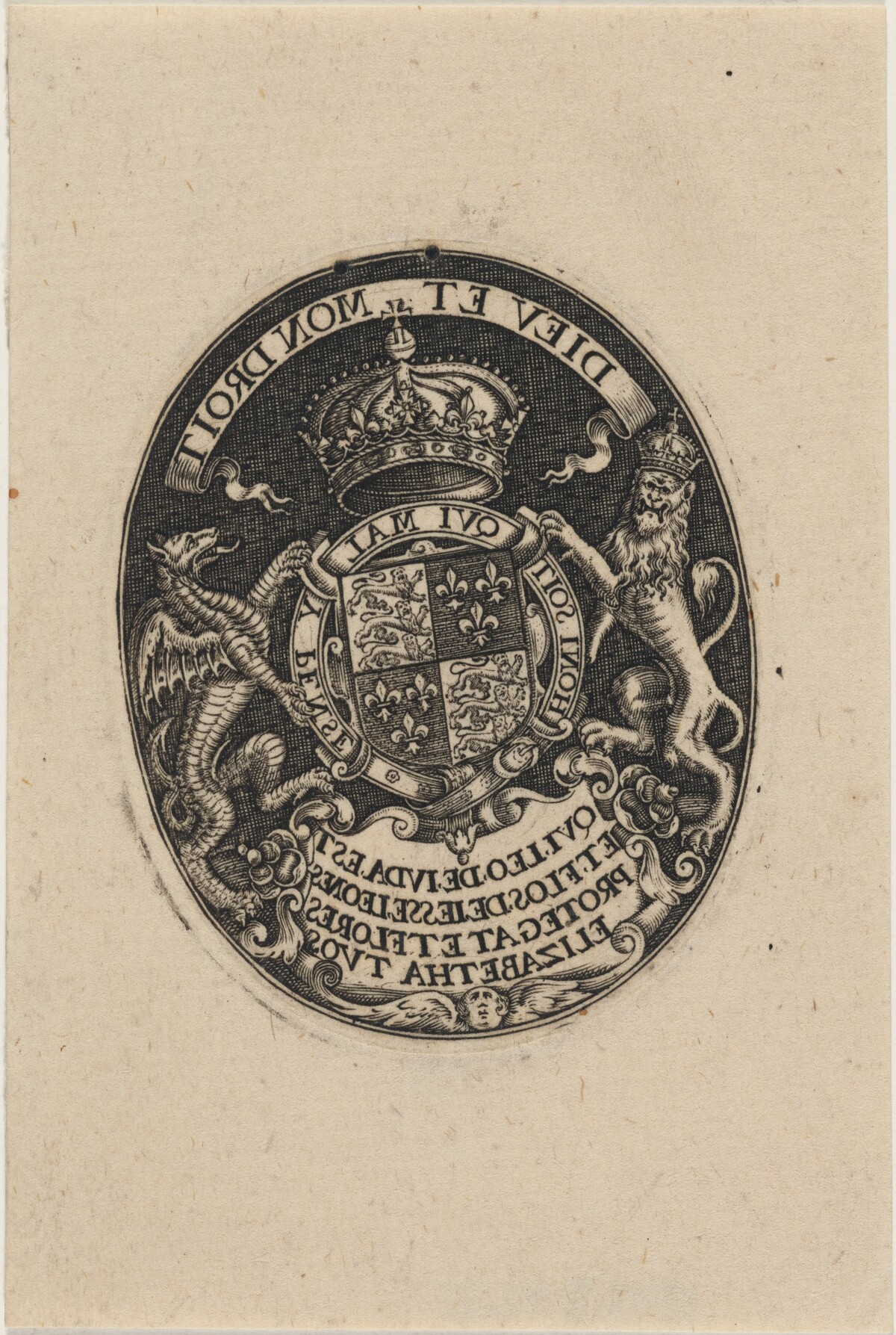 Shield of Queen of England by Simon de Passe