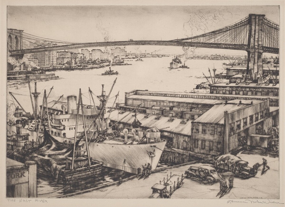 East River by Lawrence Nelson Wilbur