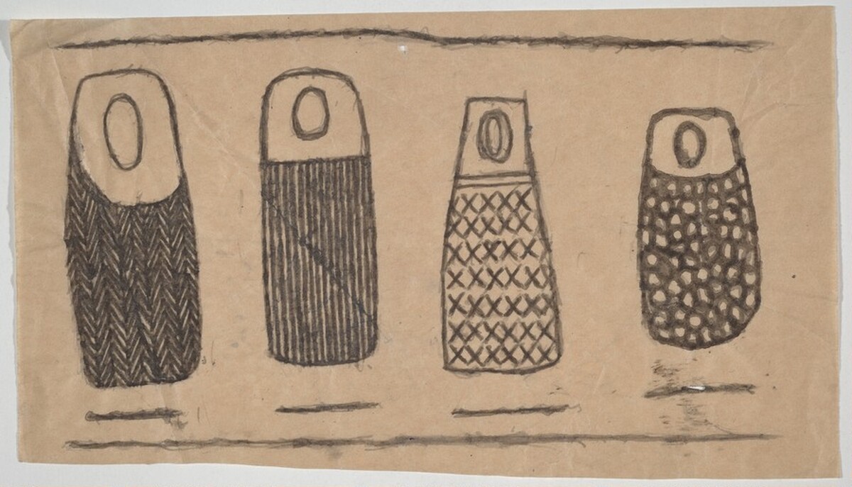 Untitled (Four Patterned Forms) by James Castle