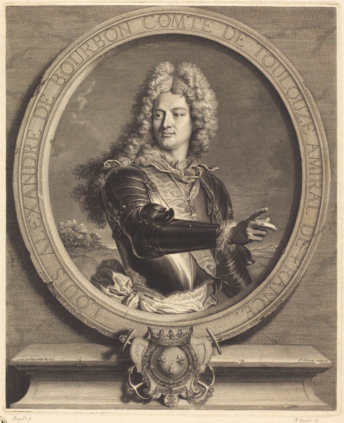 Louis-Alexandre de Bourdon, comte de Toulouse by Pierre Drevet after Hyacinthe Rigaud