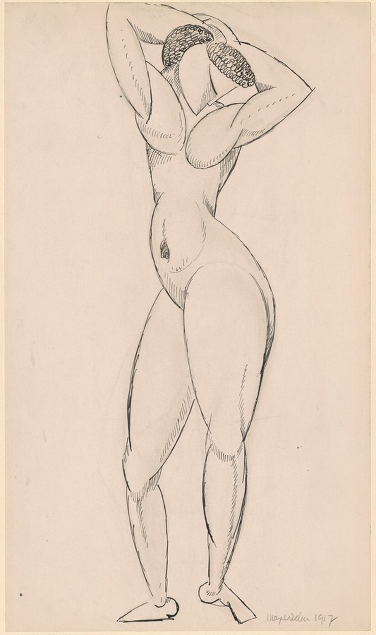 Standing Female Nude by Max Weber